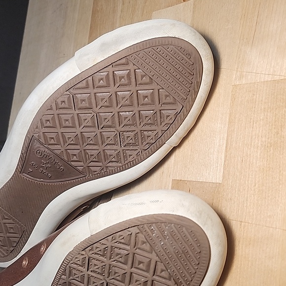 CONVERSE ALL* STAR Women’s Brown Leather Lace-Up Sneakers Shoes Size 7 US - Picture 8 of 9